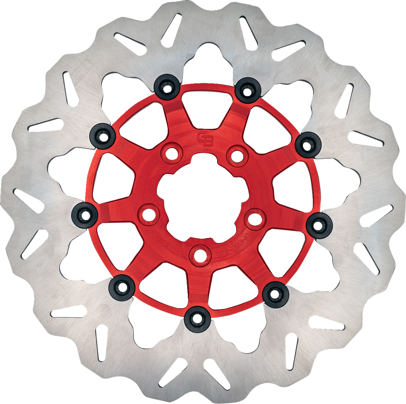GBRAKES Wave® Two Piece (Floating) Brake Rotor - Front - Red - 300 mm / 11-13/16"