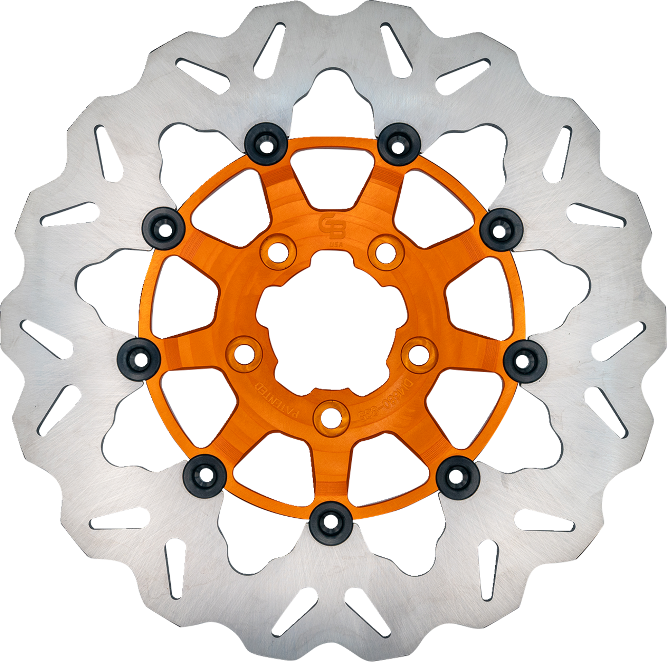 GBRAKES Wave® Two Piece (Floating) Brake Rotor - Front - Orange - 300 mm / 11-13/16"