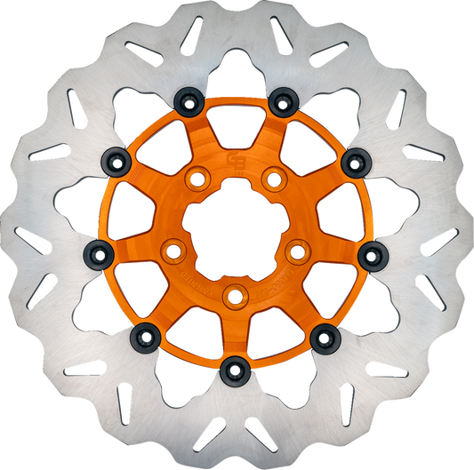GBRAKES Wave® Two Piece (Floating) Brake Rotor - Front - Orange - 300 mm / 11-13/16"