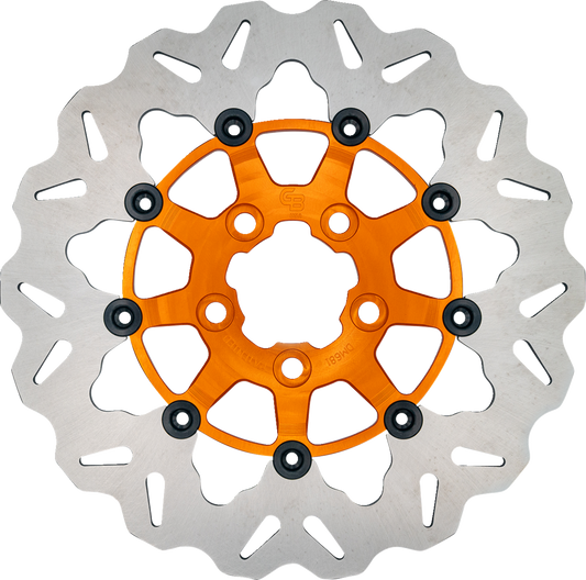 GBRAKES Wave® Two Piece (Floating) Brake Rotor - Rear - Orange - 300 mm / 11-13/16"
