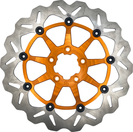 GBRAKES Wave® Two Piece (Floating) Brake Rotor - Front - Orange - 330 mm / 13"