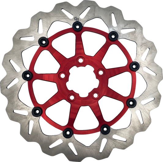 GBRAKES Wave® Two Piece (Floating) Brake Rotor - Front - Red - 330 mm / 13"