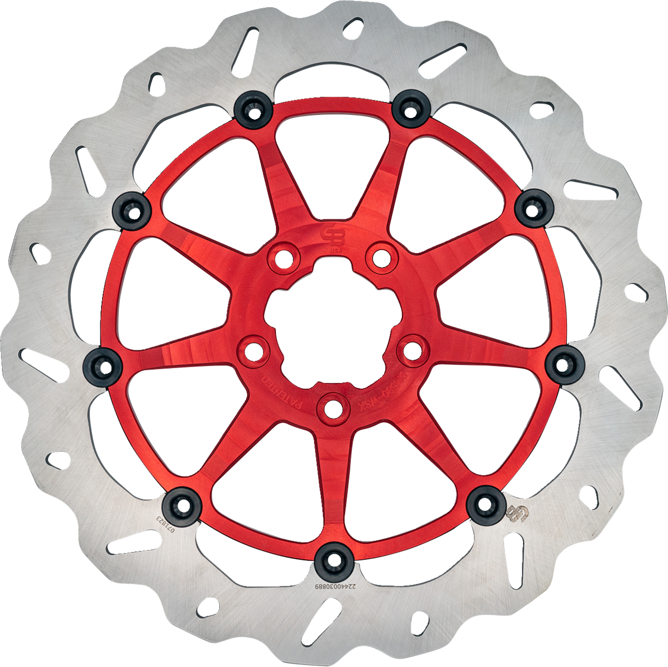 GBRAKES Wave® Two Piece (Floating) Brake Rotor - Front - Red - 330 mm / 13"