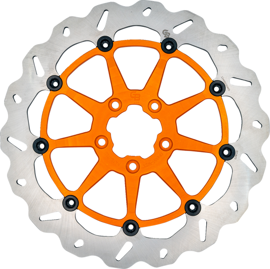 GBRAKES Wave® Two Piece (Floating) Brake Rotor - Front - Orange - 330 mm / 13"