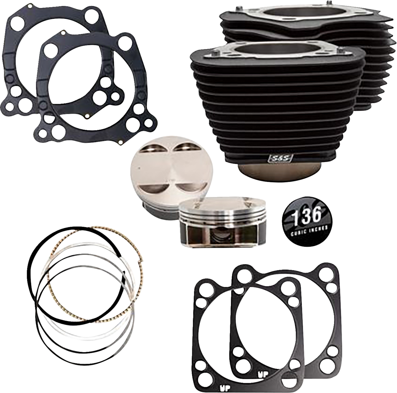 S&S CYCLE 136" Big Bore Cylinder Kit - Black - M8