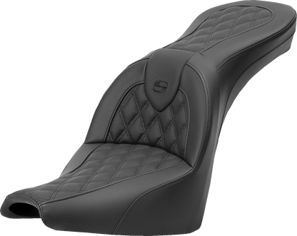 SADDLEMEN Roadsofa™ Seat - Lattice Stitch - without Backrest - Softail '18-'24