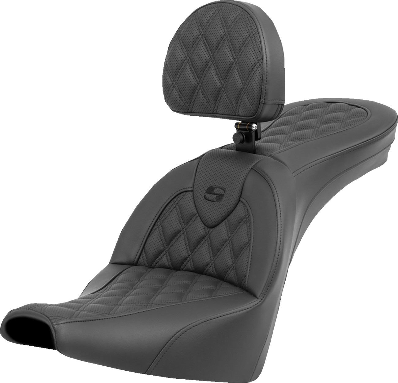 SADDLEMEN Roadsofa™ Seat - Lattice Stitch - with Backrest - Softail '18-'24