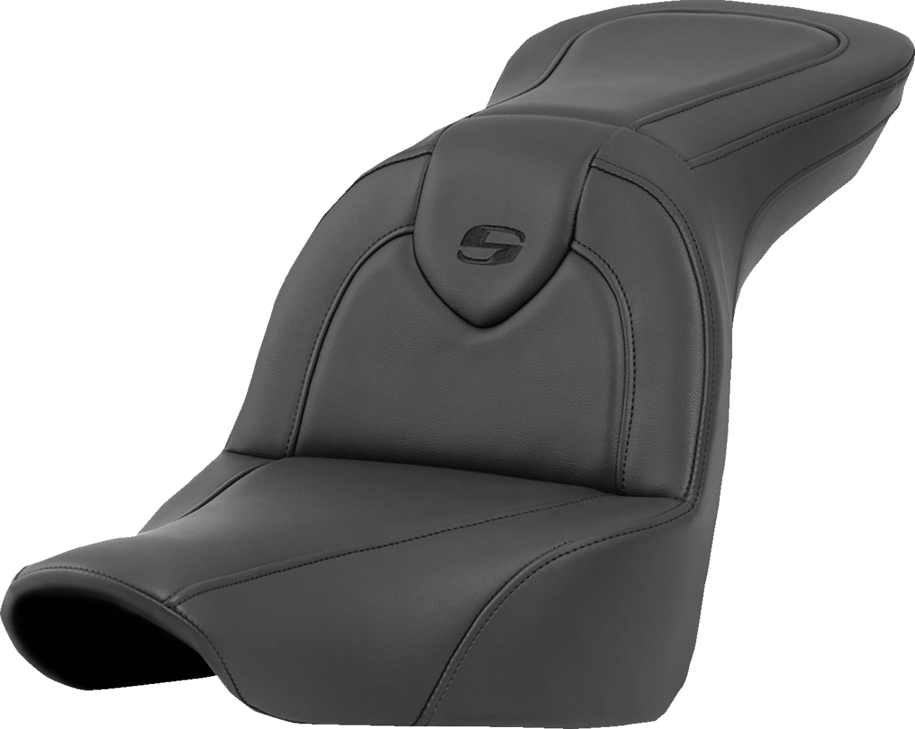 SADDLEMEN Roadsofa™ Seat - without Backrest - Black/Black Stitching - Softail '18-'23