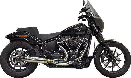 BASSANI XHAUST 2-into-1 Exhaust System with Superbike Muffler - Stainless Steel -'18-'24 SOFTAIL
