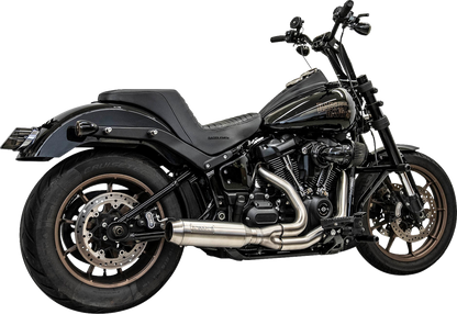 BASSANI XHAUST 2-into-1 Exhaust System with Superbike Muffler - Stainless Steel -'18-'24 SOFTAIL