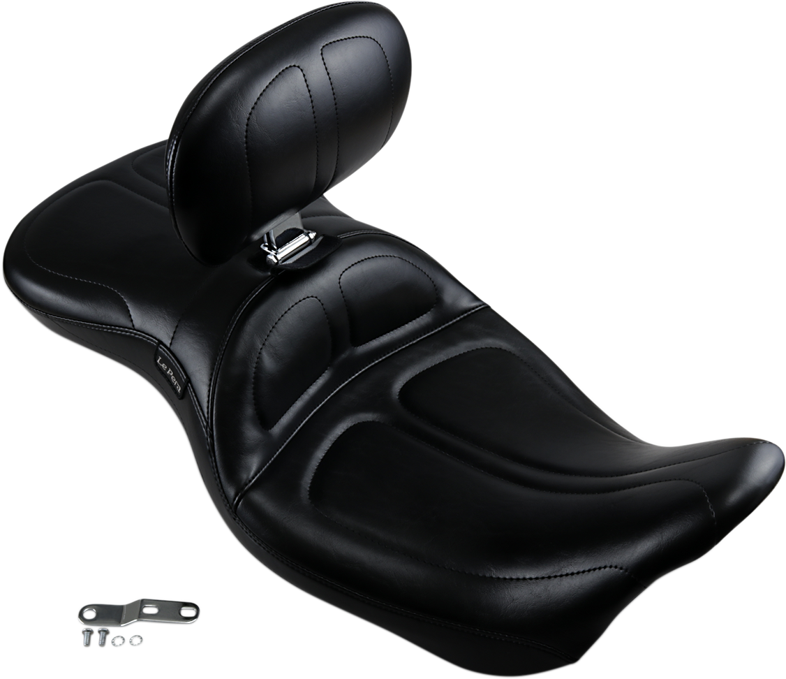 LE PERA Maverick Seat - with Backrest - Stitched - Black - Touring '08-'23