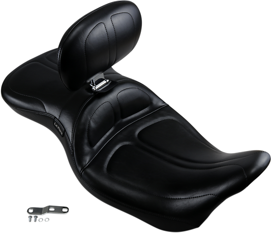 LE PERA Maverick Seat - with Backrest - Stitched - Black - Touring '08-'23