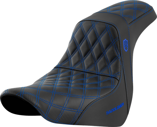 SADDLEMEN Pro Series SDC Performance Seat - w/o Backrest - Blue Stitch - Softail '18-'20