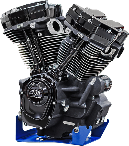 S&S CYCLE MK136 Black Edition Engine - 550G Gear Drive - Oil Cooled - Race Only - M8 Touring