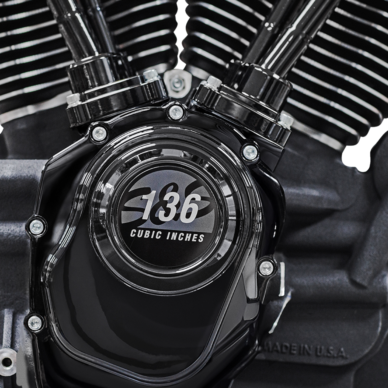 S&S CYCLE MK136 Black Edition Engine - 550G Gear Drive - Oil Cooled - Race Only - M8 Touring
