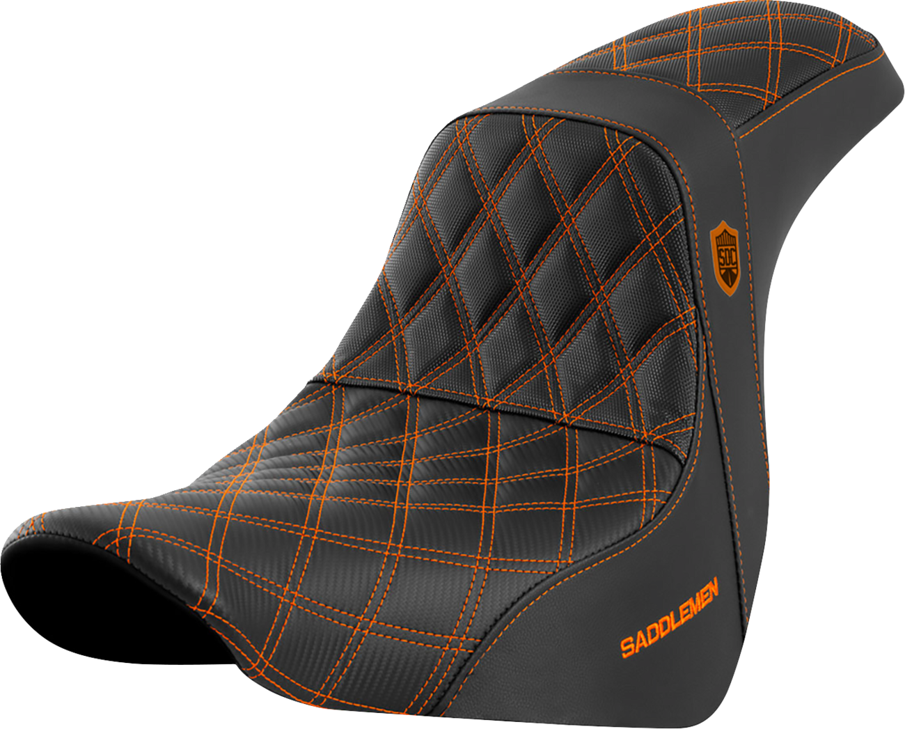 SADDLEMEN Pro Series SDC Performance Seat - w/o Backrest - Orange Stitch - Softail '18-'20