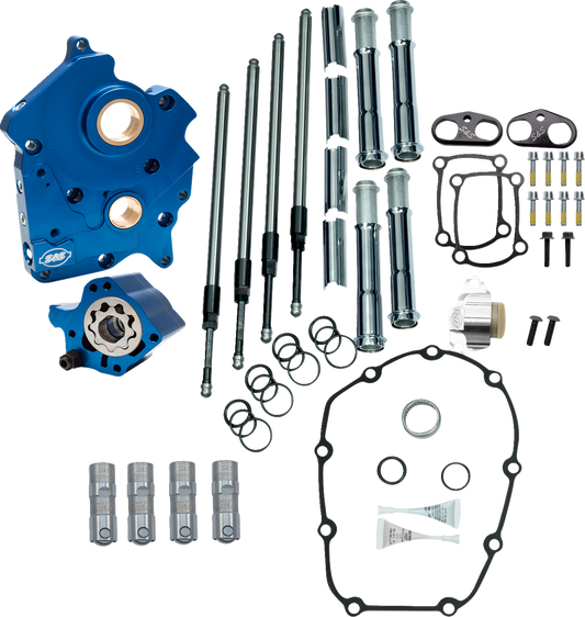 S&S CYCLE Cam Chest Kit without Cams - Chain Drive - Water Cooled - Chrome Pushrods - M8