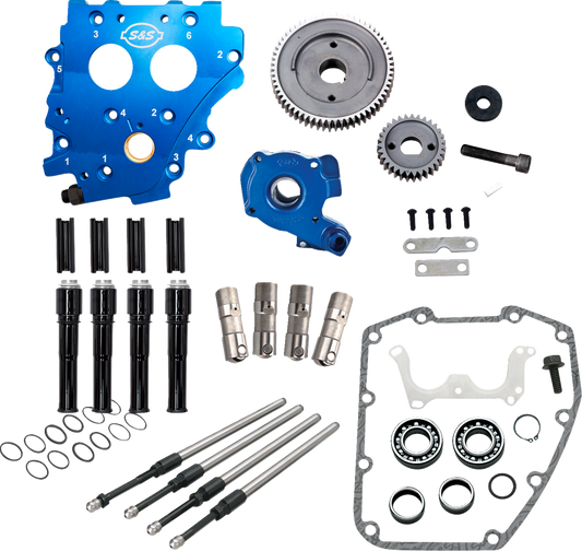 S&S CYCLE Cam Chest Kit without Cams - Gear Drive - Oil Cooled - Black Pushrods - Twin Cam