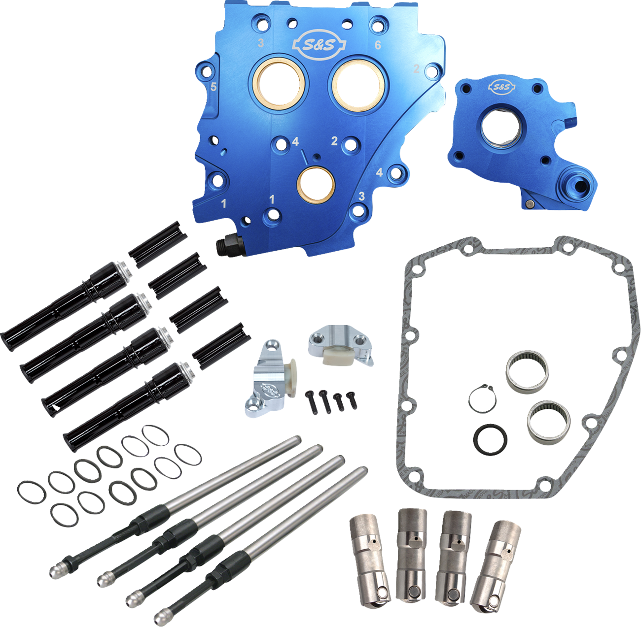 S&S CYCLE Cam Chest Kit without Cams - Chain Drive - Black Pushrods - Twin Cam - for 2006 Dyna®, 2007-up bt