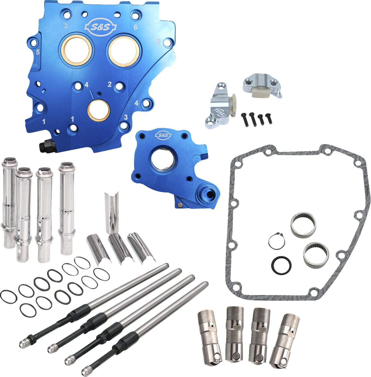 S&S CYCLE Cam Chest Kit without Cams - Chain Drive - Chrome Pushrods - Twin Cam