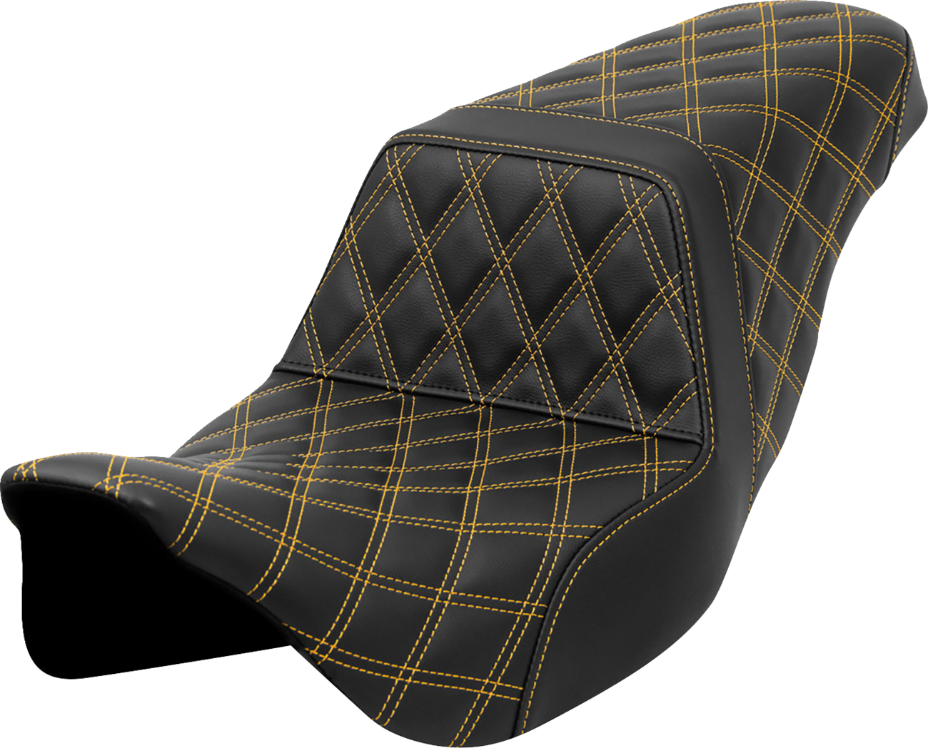 SADDLEMEN Step-Up Seat - Lattice Stitch - Gold Stitch - Touring '08-'24