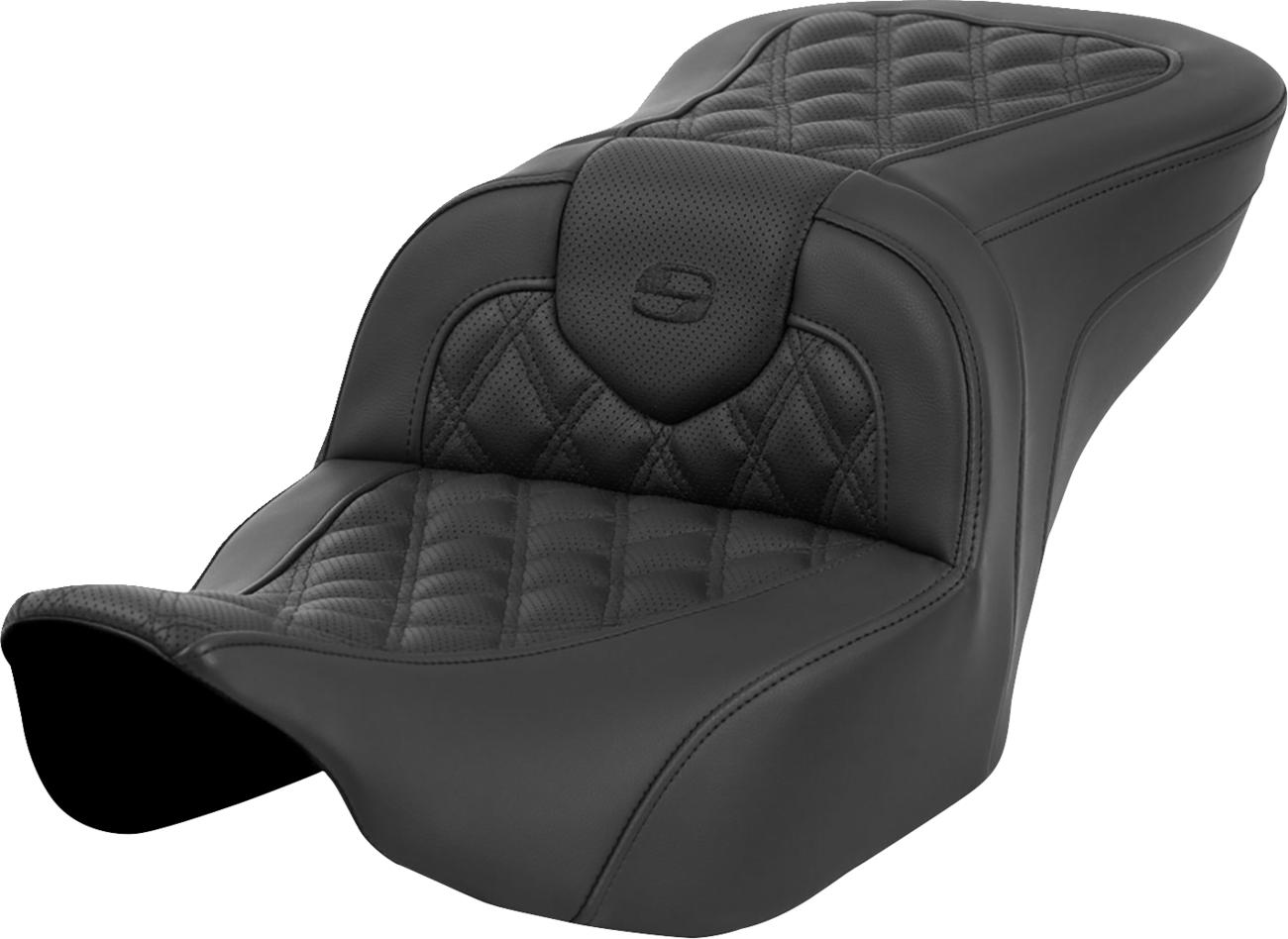 SADDLEMEN Roadsofa™ Seat - without Backrest - Lattice Stitch - Black - Touring '23.5-'25
