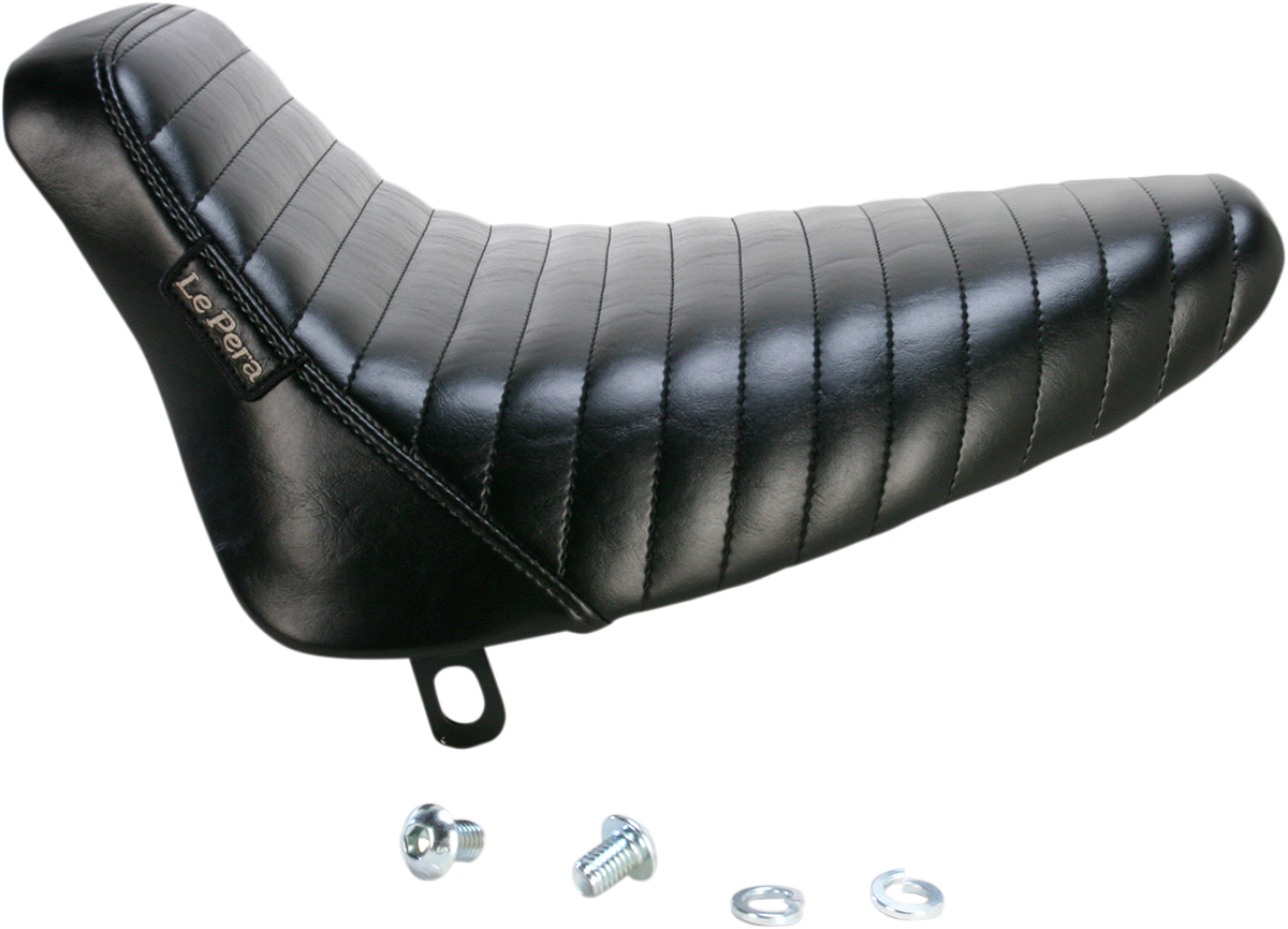 LE PERA Bare Bones Solo Seat - Pleated - Black - Softail '84-'99