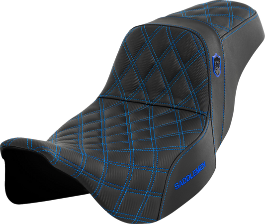 SADDLEMEN Pro Series SDC Performance Seat - w/o Backrest - Blue Stitch - Touring '08-'24