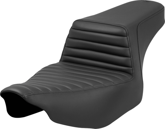SADDLEMEN Step-Up Seat - Tuck-n'-Roll - Black - Extended Reach - Touring '23.5-'25