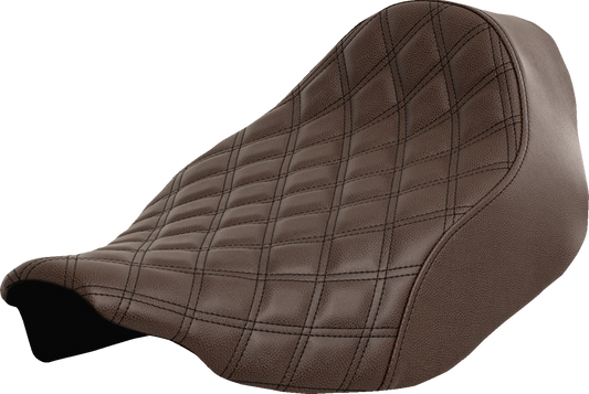 SADDLEMEN Renegade Solo Seat - Lattice Stitched - Brown - Touring '23.5-'25