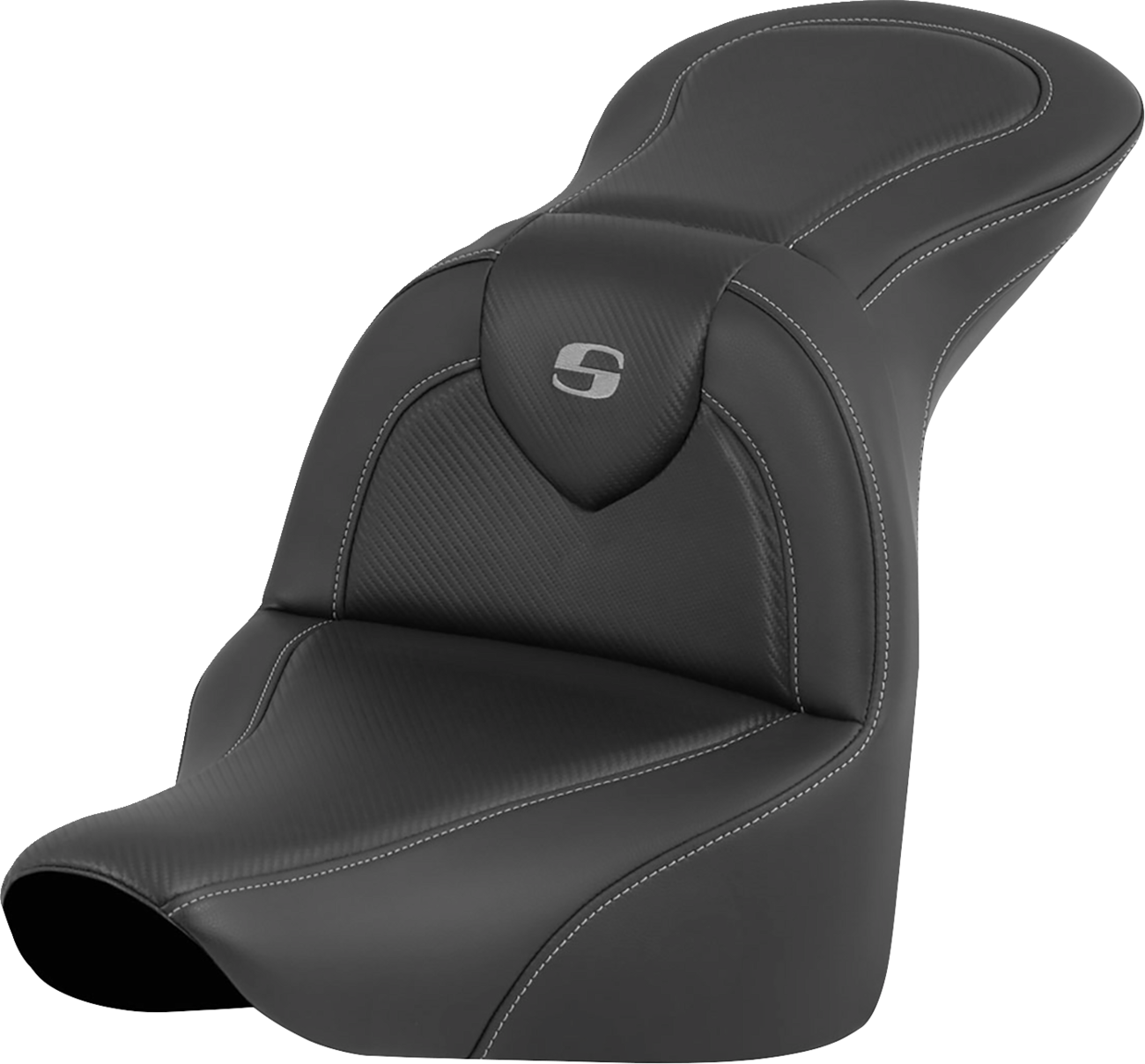 SADDLEMEN RoadSofa™ Seat - Carbon Fiber - without Driver Backrest - Softail '18-'24