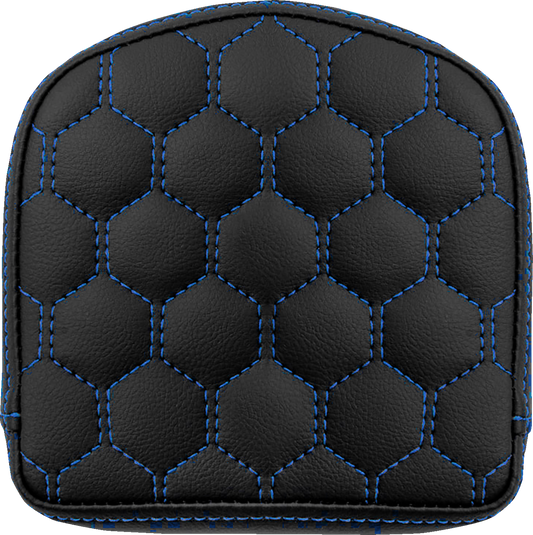 SADDLEMEN RoadSofa* Sissy Bar Pad - Honeycomb - Blue Stitching
