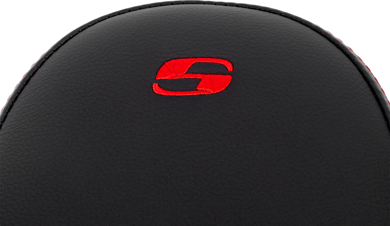 SADDLEMEN Step-Up Seat - Front Lattice Stitch - Red Stitch - Touring '08-'24