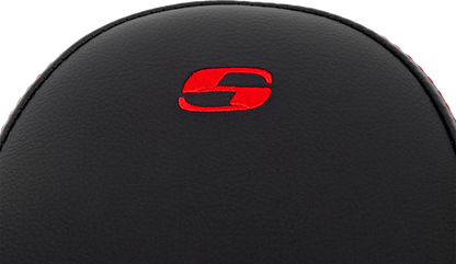 SADDLEMEN Step-Up Seat - Front Lattice Stitch - Red Stitch - Touring '08-'24