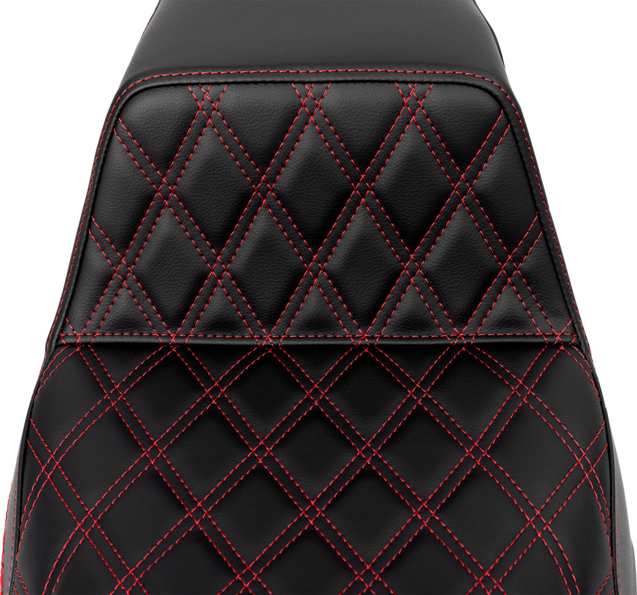 SADDLEMEN Step-Up Seat - Front Lattice Stitch - Red Stitch - Touring '08-'24