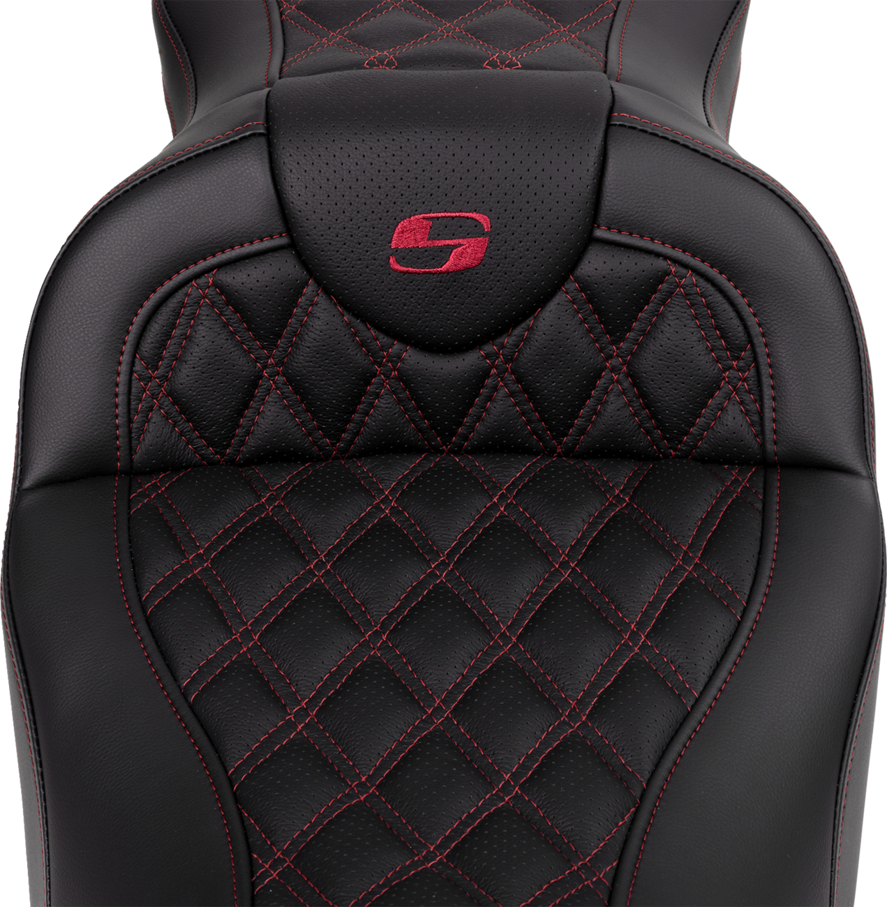 SADDLEMEN Roadsofa™ Seat - with Backrest - Wine Berry Stitch - Touring '08-'24
