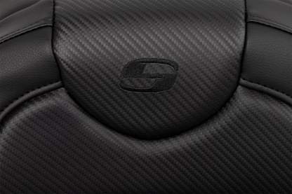 SADDLEMEN Roadsofa™ Extended Reach Seat - Carbon Fiber - Black Stitch - without Backrest - Touring '08-'24