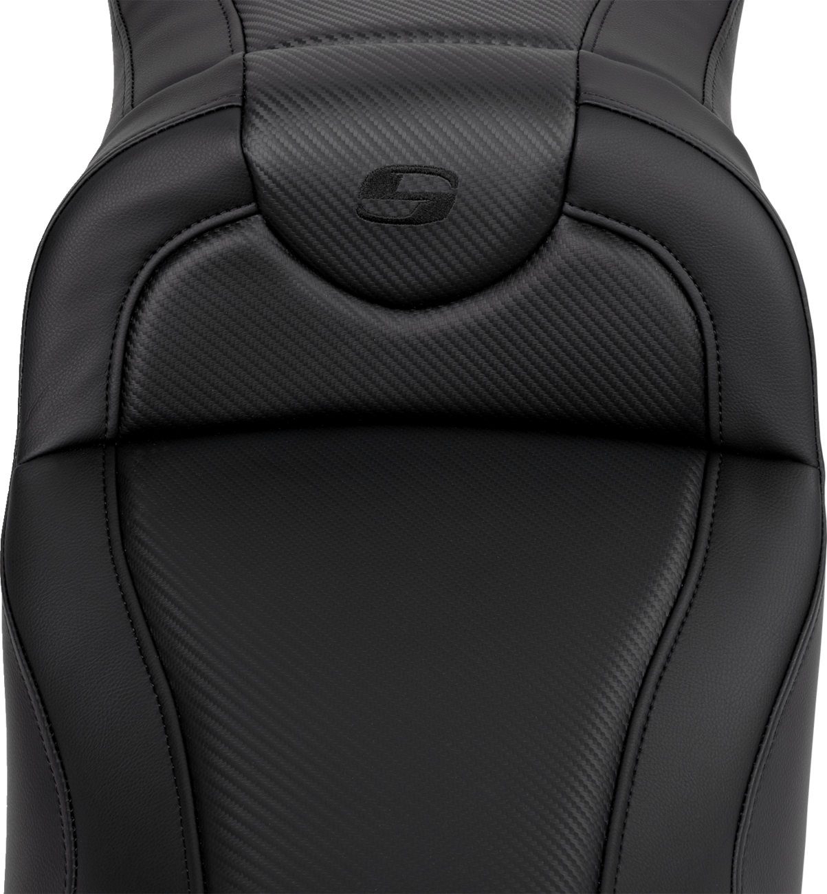 SADDLEMEN Roadsofa™ Extended Reach Seat - Carbon Fiber - Black Stitch - without Backrest - Touring '08-'24