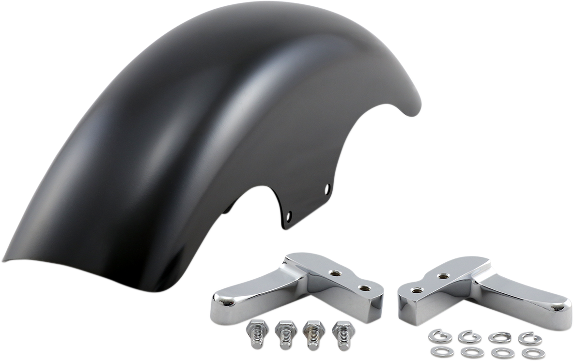 KLOCK WERKS T-Hat Front Fender Kit - w/ Chrome Blocks - Steel - 19"