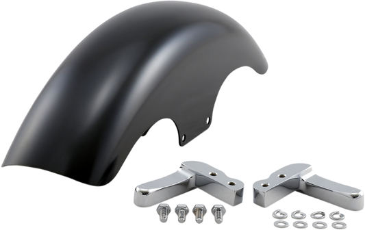 KLOCK WERKS T-Hat Front Fender Kit - w/ Chrome Blocks - Steel - 19"