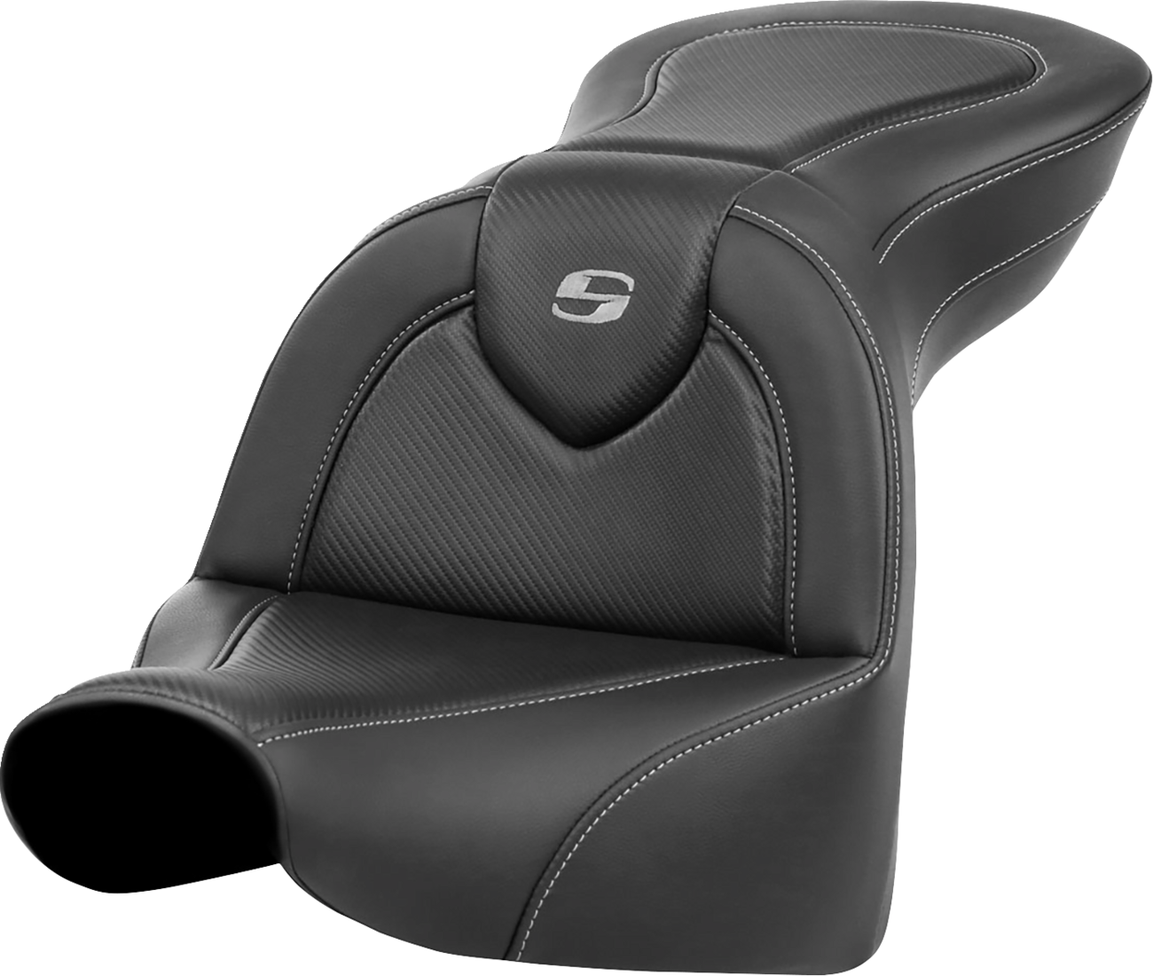 SADDLEMEN Roadsofa™ Standard Reach Seat - without Backrest - Carbon Fiber - Softail '18-'20
