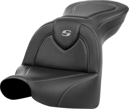 SADDLEMEN Roadsofa™ Standard Reach Seat - without Backrest - Carbon Fiber - Softail '18-'20