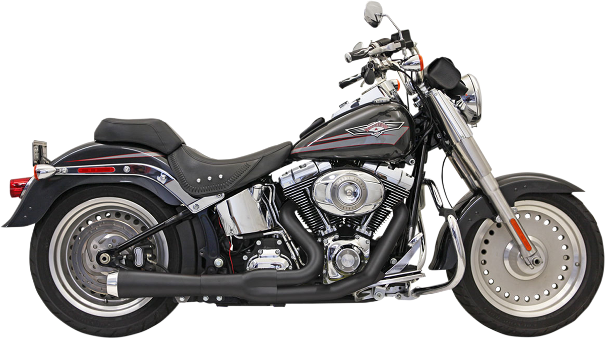 BASSANI XHAUST 2:1 Exhaust - Black - Short - Softail