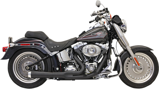 BASSANI XHAUST 2:1 Exhaust - Black - Short - Softail