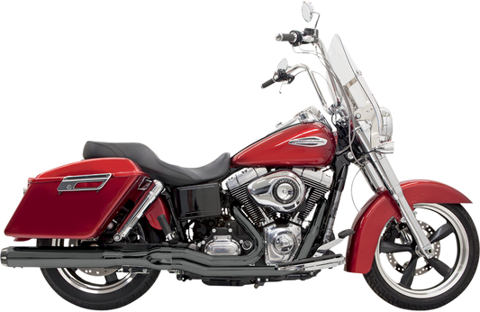 BASSANI XHAUST 2:1 Exhaust - Black - FLD - 2012-2016 DYNA SWITCHBACK