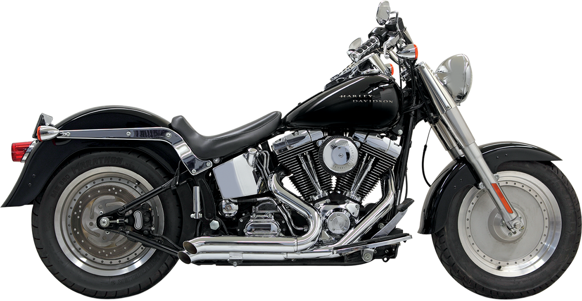 BASSANI XHAUST Pro Street Exhaust - Chrome - Turn Out - '86-'17 Softail