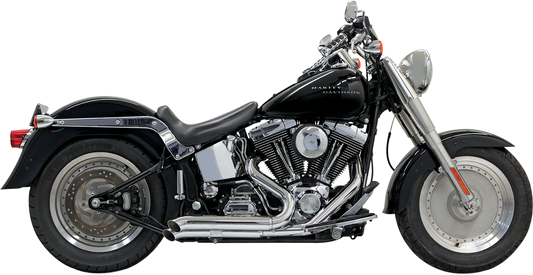 BASSANI XHAUST Pro Street Exhaust - Chrome - Turn Out - '86-'17 Softail