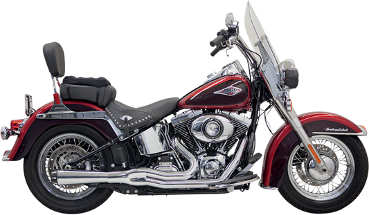 BASSANI XHAUST Mega Power Exhaust - Chrome - Short - '86-'17 SOFTAIL