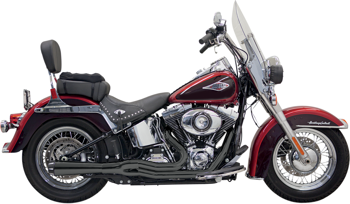 BASSANI XHAUST Mega Power Exhaust - Black - Short - 86' - 17' SOFTAIL MODELS