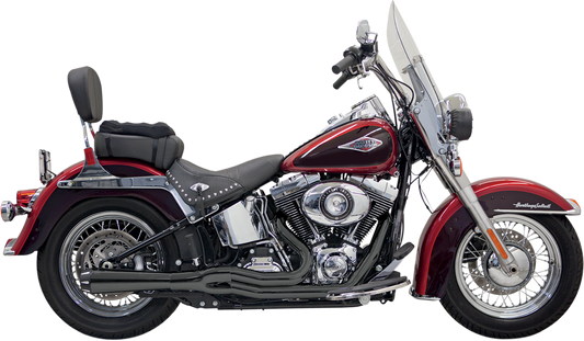 BASSANI XHAUST Mega Power Exhaust - Black - Short - 86' - 17' SOFTAIL MODELS